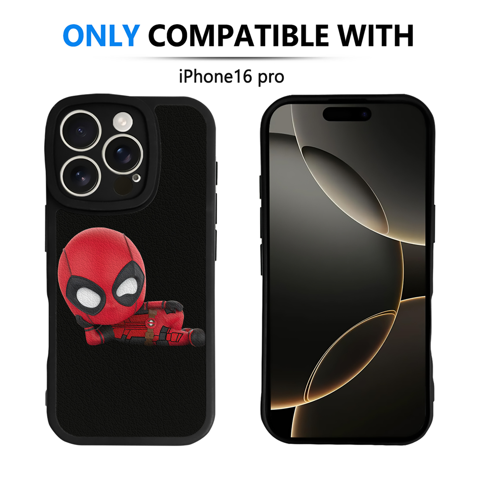 （画像用） Deadpool デッドプール 【iPhone 16シリーズ対応】シリコンスマホケース（レザー調） 材質：シリコン